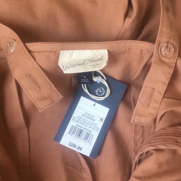 NWT Universal Thread Button Front Iced Tea Brown Jumpsuit - Picture 7 of 9